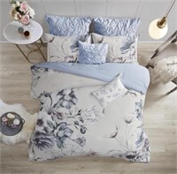 FLORAL FULL SIZE COTTON COMFORTER AND PILLOW SET