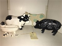 ADORABLE COW PIGGY BANK SOAP DISH MINIATURES &MORE
