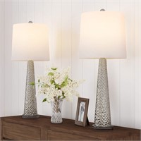 Lavish Home Table Lamps - Set of 2 (Silver)