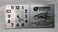 Champion grader advertising clock