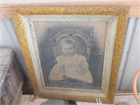 2 early 1900s baby pictures in frames