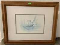 Sue Coleman The Frog Framed Watercolor 16 X 14