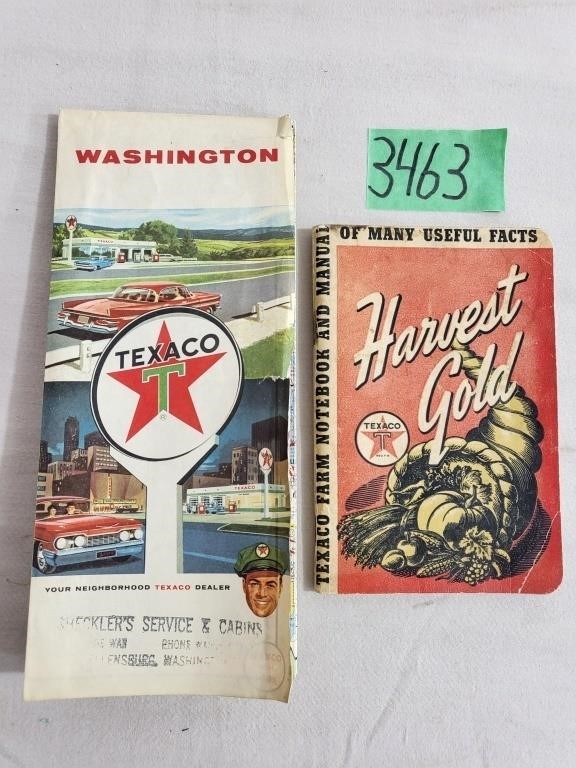 Vintage Texaco Items – Map & Harvest Gold Notebook