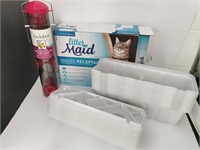 Cat litter Waste Receptacles + Finch Tube Feeder