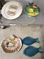ASSORTED NAUTICAL AND FISH THEMED DISHES