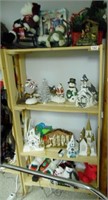 SHELF AND CHRISTMAS ITEMS, LOCATED IN BASEMENT