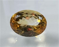 Certified 14.00 Cts Natural Oval Cut Citrine