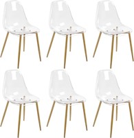$240  Beeveer Clear Dining Chairs, Set of 6