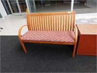 49" Wood Bench Cushioned Seat