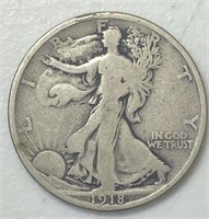 1918-D Liberty Walking Half Dollar