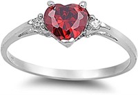 Beautiful Heart 2.04ct Ruby & White Sapphire Ring