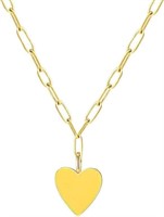 Minimalist Yellow Heart Paperclip Necklace