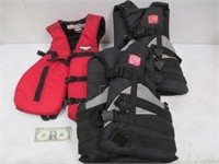 3 Adult Life Vests - As Shown