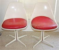 Two Mid Century Fiberglass Swivel Chair