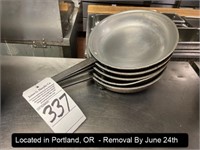 LOT, (5) ASSORTED FRY PANS