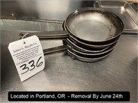 LOT, (5) ASSORTED FRY PANS