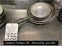 LOT, (5) ASSORTED FRY PANS