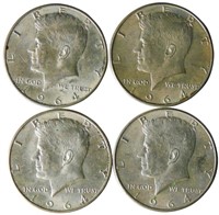 1964 Kennedy Half Dollars (4)