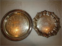 2 Metal Platters Largest is 17" Dia