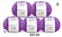 5 Pack - Gazzal Baby Wool 1.76 Oz (50g) / 191