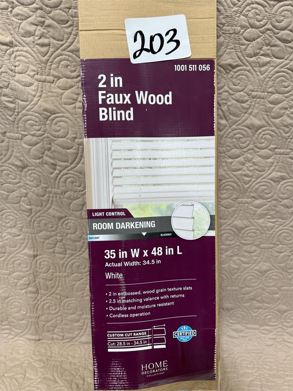 2" Faux Wood Blink LOT of 2 White 35"w x 48"L