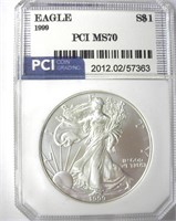 1999 Silver Eagle MS70 LISTS $16000