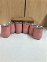 6 pink stainless steel tumblers 11oz