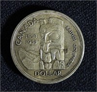 1858-1958 Canada Silver Dollar Coin