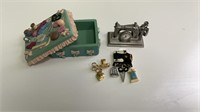 Sewing Small Items Brooches, Box, Sewing Machine