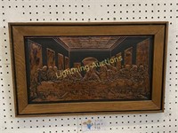 LAST SUPER BAS RELIEF FRAMED WALL HANGING