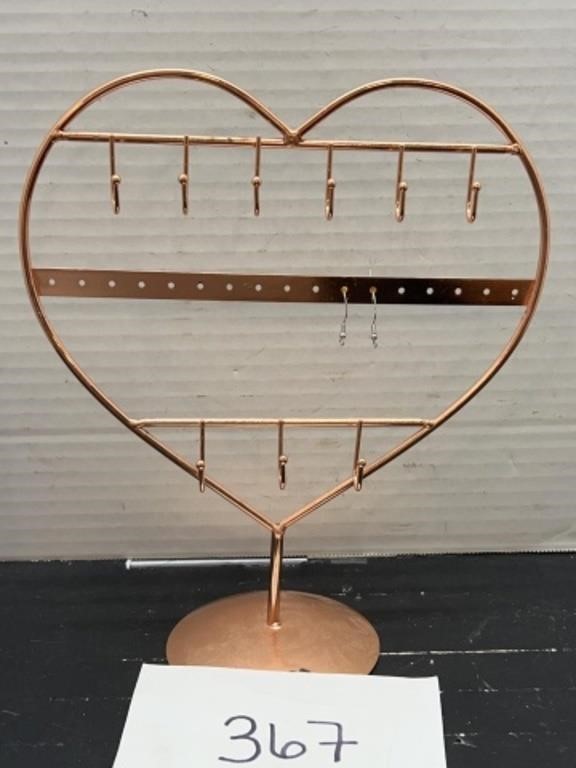 Heart shaped earring holder