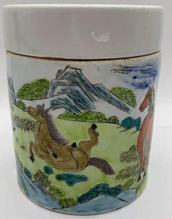 Porcelain & Pottery Antique Chinese Tea Caddy