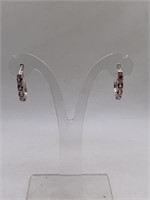 KARIS STAINLESS STEEL & GEMSTONE PIERCED EARRINGS