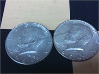 Two 1964 silver Kennedy half dollar times your