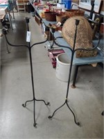 (2) 19th Century Wrought Iron Candle Stands