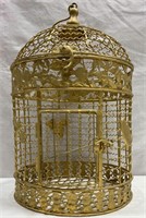 Iron Bird Cage Decor Painted Gold