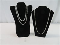CRYSTAL NECKLACE, PAIR EARRINGS & NECKLACE