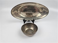 sterling silver tray and bowl 277 grams