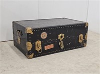 BLACK TRUNK WITH BRASS ACCENTS