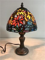 Small Stained Glass Lamp, 13in Tall X 8in Wide