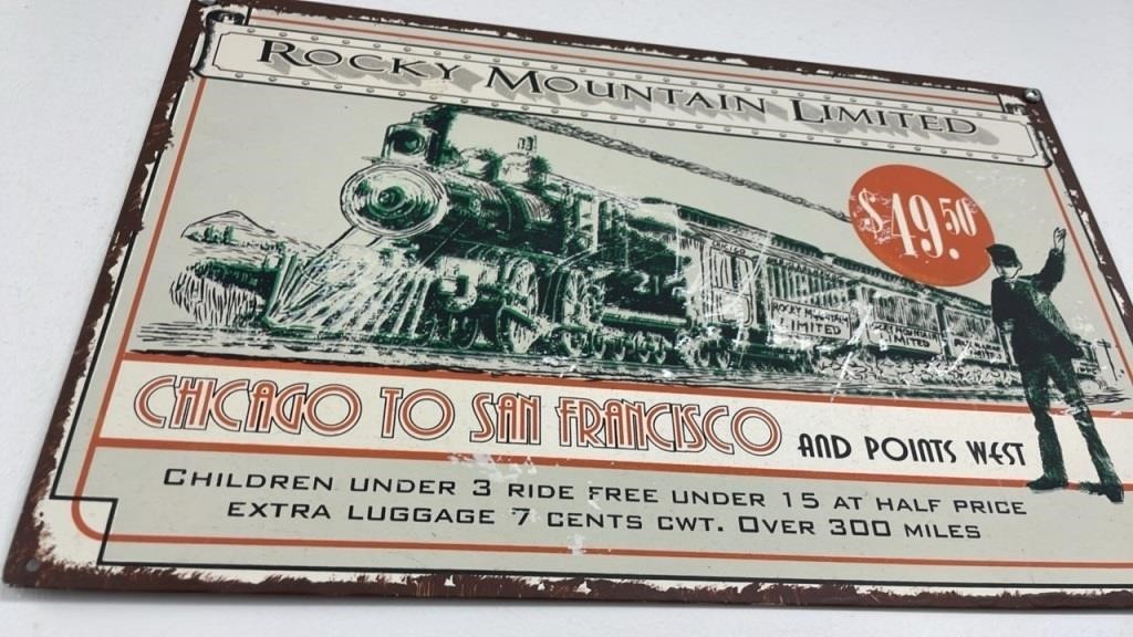 Rocky Mountain Train metal sign