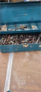 blue tool box and contents
