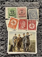 RARE GERMAN SWASTIKA WAR STAMPS & TOBACCO CARDS