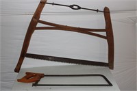 Antique Wooden Buck Saw and Bone Saw