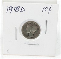 1918 United States Mercury One Dime Coin