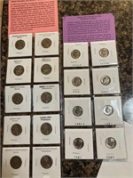 Brilliant uncirculated Dimes and Westward Nickels