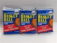 (3) 1991 Fleer Basketball Jumbo Pack Unopened