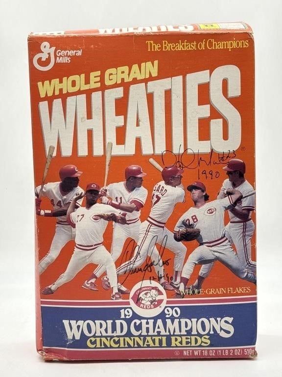 Signed Wheaties by Paul O’Neil and Hal Morris