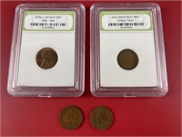 EARLY LINCOLN CENT, SF WHEAT CENT & INDIAN HEADS