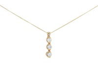 14K YELLOW GOLD AND DIAMOND NECKLACE, 1.7g